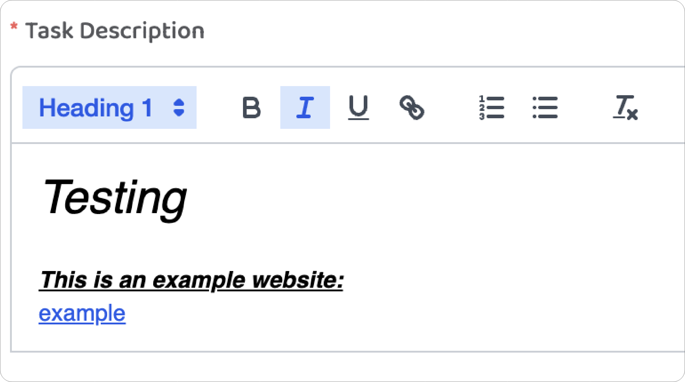 Rich Text Editor for task descriptions