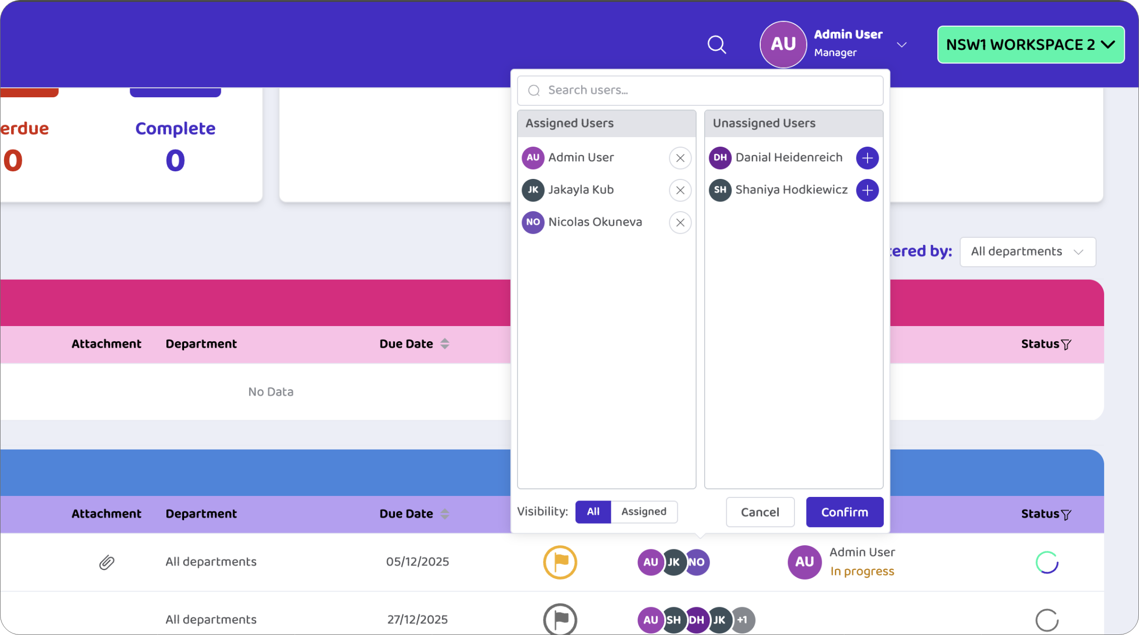 Assign Tasks to Users